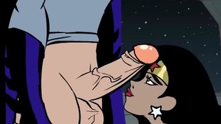 Wonder Woman Takes Batman’s Big Dick in Mouth and Ass and Gets Mulitple Cumshots