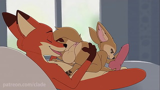 Horny Nick Wilde in gay action destroys a tight anal hole