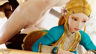 Zelda từ phía sau Hoạt hình từ Breath of the Lunatic