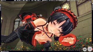Kurumi Tokisaki - Adolescente mojada tocada y follada en el jardín en Date a Live hentai pornografía
