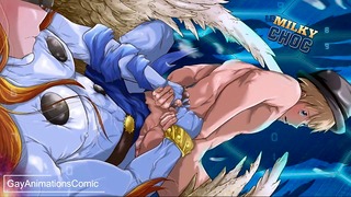 Angemon y TK - Chico cachondo es follado en Digimon gay hentai pornografía