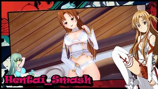 Asuna Yuuki se masturbe seule à sa place – Sword Art Online Hentai.
