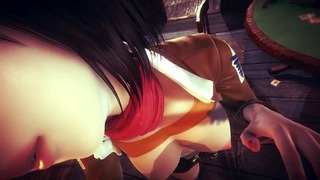 [Ataque ao titã] Pov Você encontrou Mikasa no bar (3D Porn 60 Fps)