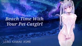 Beach Time With Your Catgirl | Sound Porn | British Asmr