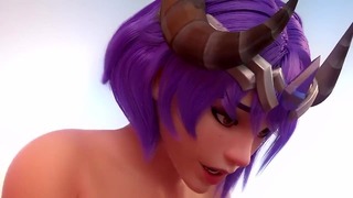 Brigitte and Mccree – Busty beauty rides a massive dick on the farm in Overwatch hentai porn