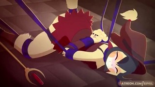 Cat Fight [animazione pelosa] Combattimento sessuale