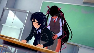 Чифую Оримура и Юкикадзе Мизуки - дикий школьный трах фута в классе