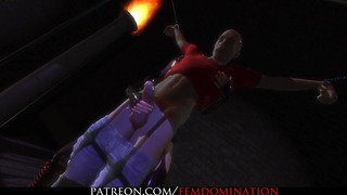 Покорните момичета се измъчват в порно играта Femdomination2