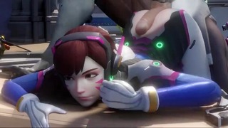 D.Va Bends Over to Fuck in Doggystyle Kanssa Genji