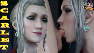 Final Fantasy bj jizz tragar, acabados escarlata bj dibujos animados mamadas 3d Pov sexo oral corrida
