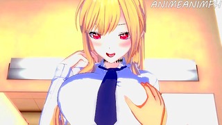Трахаю Марин Китагава в туалете – мультфильм anime Porn