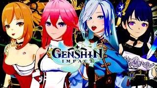 Genshin Impact Hentai Συλλογή (shenhe, Yae Miko, Yoimiya, Raiden Shogun)