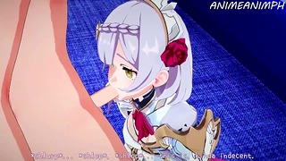 Genshin Impact Noelle Sucks a Huge Dick Sperm in Mouth