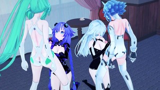 Hyperdimension Neptunia Futa Orgy: Noir, Violet, Blanc, Vert Futa Fuckfest Orgy With Gushing