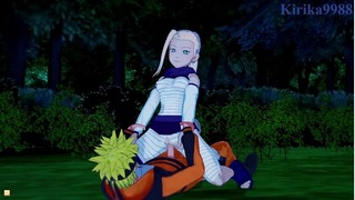 Ino Yamanaka et Naruto Uzumaki a des relations sexuelles profondes dans une cour la nuit. – Naruto Anime Porno