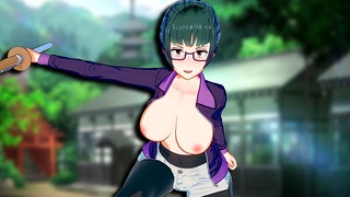 Maki Zenin - adolescent nerd aux cheveux verts foré dans Jujutsu Kaisen hentai vidéo