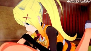 Konosuba Hentai: Darkness Sucks Kazuma’s Cock until Sperm in Mouth