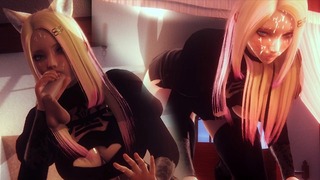 Ари - Горячая блондинка с огромными сиськами заставляет большой член несколько раз кончить в League of Legends hentai порно