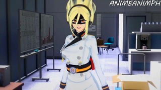 Moe Kamiji – Table fuck for horny blonde slut in My Hero Academia hentai porn