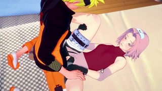 Naruto Bassza meg Sakura Akkor Orgazmus Kérjen még Creampie Her Tight Wet Pussy-t