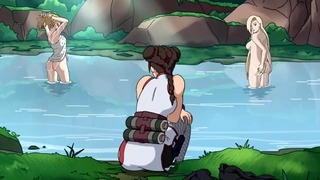 Naruto 川で裸の女性