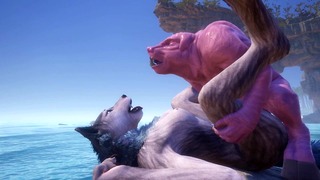 Wild Life Horny Pig Beast baise une fille à fourrure de loup sexy