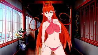 Сексуальный секс с горячим демоном Waifu Azazel (3D Hentai)
