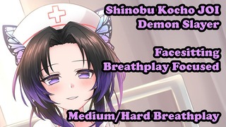 Shinobu Kocho helpt je ademhaling - Anime Joi (gefocust ademen, gezichtzitten, gemiddeld hard)