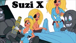 Suzi X Sexy animovaná kompilace Fuck Whip Kink Boobs Show – Cartoon Super Tits Busty Blonde Fuck