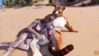 FURRY fun with tiger and wolf