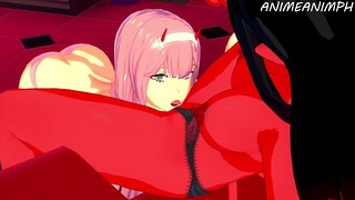 Zero Two ja Meru Succubus Pussy Licking Koikatsu Animaatio