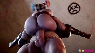 Harley Quinn Standing Fuck With a Massive Dick 3D Animation