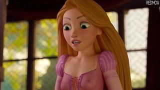 Rapunzel succhia il cazzo per la prima volta (animazione)