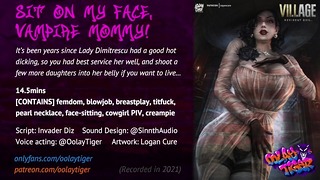 [resident Evil] Quý bà Dimitrescu – Ngồi lên mặt tôi, Mẹ ma cà rồng! | Trò chơi âm thanh dâm dục của Oolay-tiger