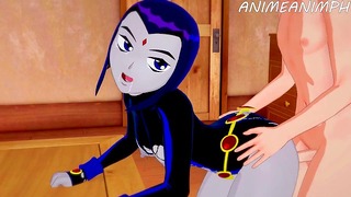 Teen Titans Raven anime Hentai 3d ocensurerad