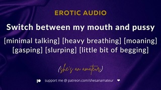 Alternatywne pieprzone usta i cipka [głównie mokre dźwięki] [2 orgazmy] [błaganie o spermę] [audio]