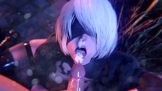 [animated] 2b Oral Lipjob into Facial