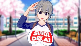 Anime Highschool-Mädchen Uzaki-chan muss dich auf die Titten ficken
