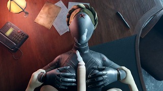 Atomic Heart White Guy Tits Fuck Robot Babe Gros seins Sperme sur le visage Jeu d'animation Titjob