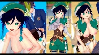 3dcg [hentai Game Koikatsu! Genshin Venti(anime 3dcg Video)]