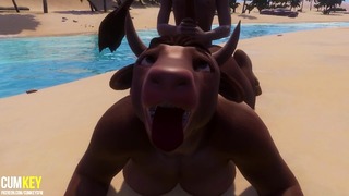 Furry Cow Girl Fucks With A Guy | Furry Monster| 3d Porn Rough Life