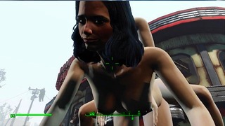 Leszbikus szex közvetlenül a faluba vezető autópályán | Fallout 4 Vault Girls