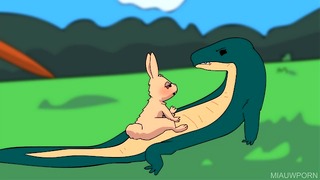 Lizard X Bunny (furry animation)