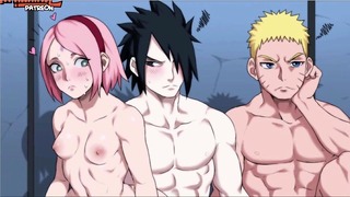 Naruto sasuke x Hinata Sakura ben hayır - anime Çizgi film animasyonu Sansürsüz – Naruto anime Hentai