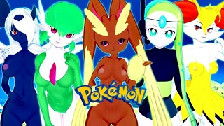 Pokemon 모피 anime 3d 컴파일(lopunny, Gardevoir, Braixen 등!)