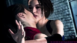 Resident Evil : Claire Jill Lesbian Kissing | Kamadevasfm