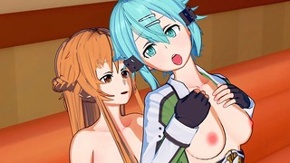 Sword Art on-line – Futa Asuna X Sinon 3d Hentai