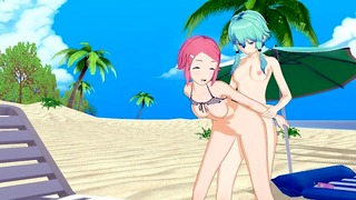 Sword Art on-line Lisbeth Fucked By Futanari Sinon(3d Hentai)