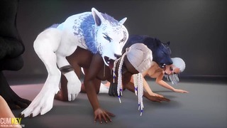 Werewolfs Breed Busty Girls Otgy | Big Dick Monster | 3d Porn Wild life