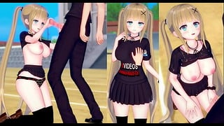 Blonde Busty Gal Jk Eleanor Original Character Gets Her Breasts Rubbed Erotic Anime Video